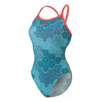 Arena camo kikko swimsuit challenge back fluoro red/water multi m