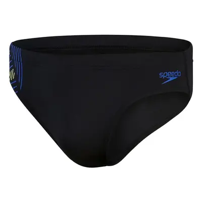 Speedo 7cm tech panel brief black/chroma blue/spritz xs - uk30