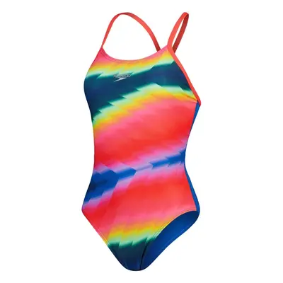 Speedo allover fixed crossback blue/pink m - uk34