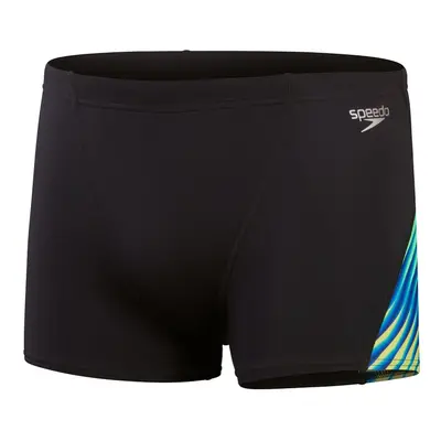 Speedo allover digi v-cut aquashort black/true cobalt xl - uk38