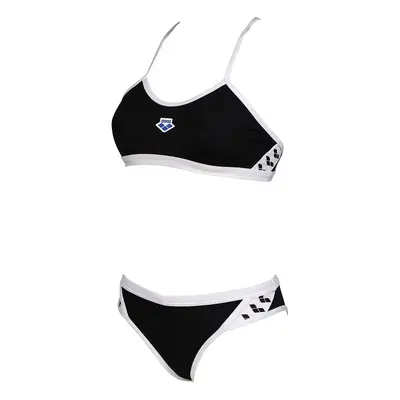 Arena icons bikini cross back solid black/white s - uk32