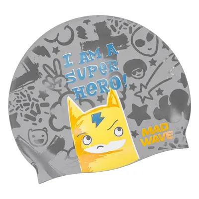 Gyermek úszósapka mad wave super hero swim cap junior ezüst