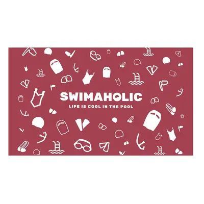 Swimaholic swimming world microfibre towel piros