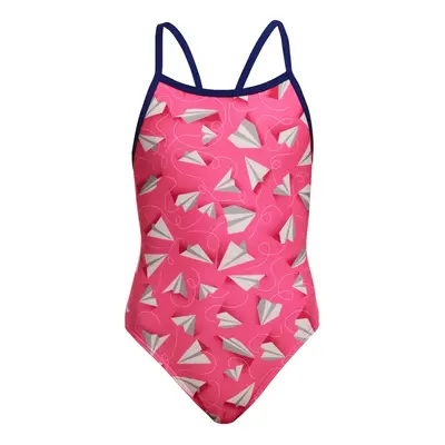 Funkita paper pink single strap one piece girls 152cm