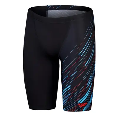 Speedo hyperboom v-cut jammer black/picton blue/siren red xxl - uk40