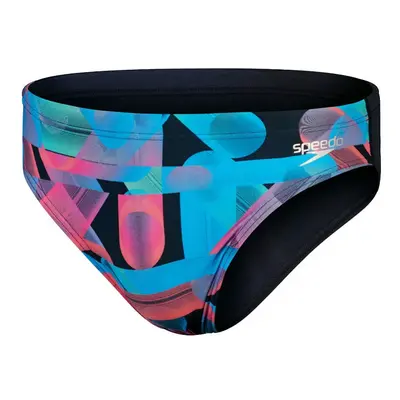 Speedo allover digital 7cm brief true navy/siren red s - uk32