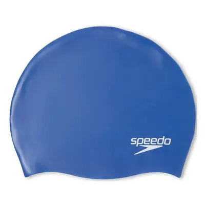 Speedo plain moulded silicone junior cap kék