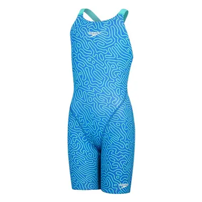 Speedo fastskin endurance+ openback kneeskin girl cobalt pop/green