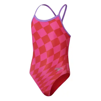 Speedo allover digital vback girls watermelon/flare pink 164cm