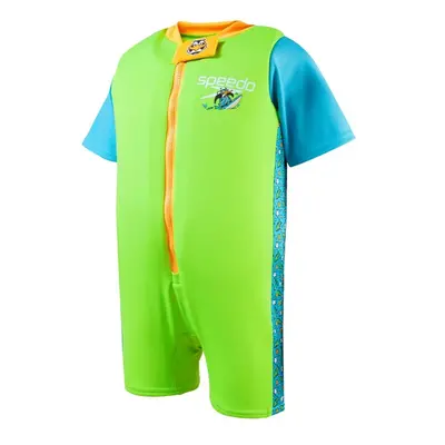 Speedo character printed float suit chima azure blue/fluro green