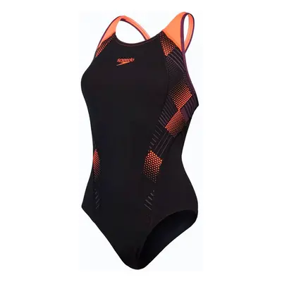 Speedo placement laneback black/siren red/plum dandy 3xl - uk42