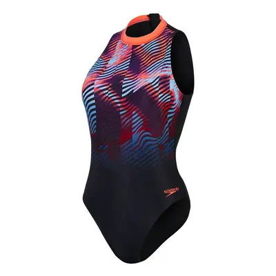 Speedo printed hydrasuit black/plum dandy xl - uk38