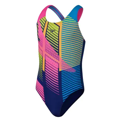 Speedo digital placement splashback girls navy/pink 176cm