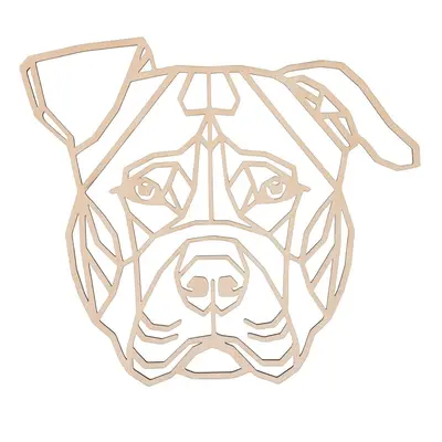 Geometrikus fakép - Amerikai pitbull terrier 30 cm Szín:: Természetes