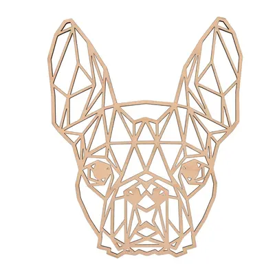 Geometrikus fakép - Bostoni Terrier 65 cm Szín:: Természetes