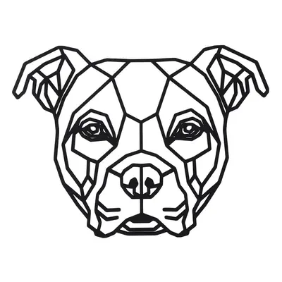 Geometrikus fakép - Staffordshire Bullterrier 30 cm Szín:: Fekete