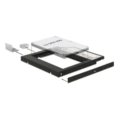 Optibay Delock 62669 MobileRack notebookba SATA HDD-hez 9,5mm