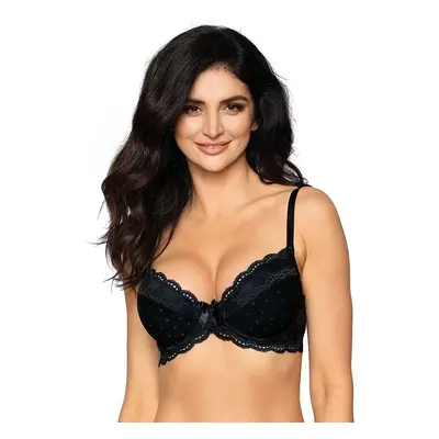 Lagerta push-up melltartó, fekete, csipkés 75B