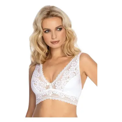 Gizela bralette melltartó csipkével, fehér L