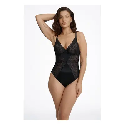 Isabelle push-up csipkebody, fekete S