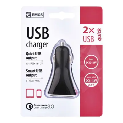 Univerzális smart autós adapter QC 3.0