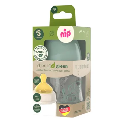 NIP - CHERRY GREEN palack PP , széles, gumi-S, 150ml, fiú