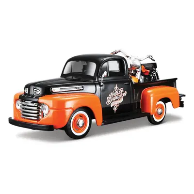 MAISTO - Harley-Davidson Custom, 1948 Ford F-1 Pick-up + 1958 FLH Duo Glide, 1:24