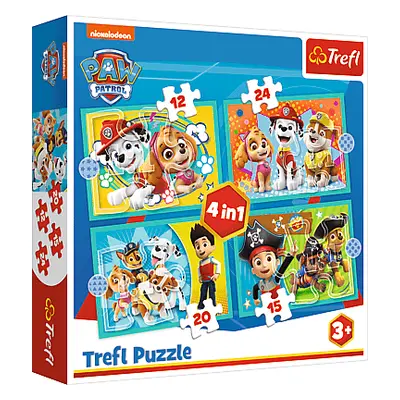 TREFL - Puzzle 4v1 – Happy Team Paw Patrol / Viacom PAW Patrol