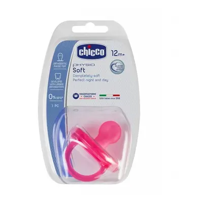 CHICCO - Teljesen szilikon cumi Physio Soft 12h+, rózsaszín