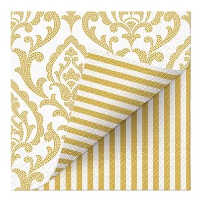 PAW – Törlőkendő L 33x33cm Double Design Portuguese Tiles Stripe (gold)