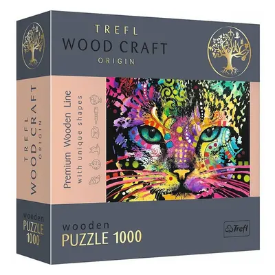 TREFL - Hit Wooden Puzzle 1000 - Színes macska