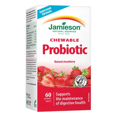 JAMIESON - Probiotic szopogató tabletta eper ízesítéssel 60 tbl.