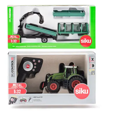 SIKU - Control - RC traktor Fendt 939 távirányítóval + zöld Oehler utánfutó 1:32