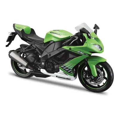 MAISTO - Motorkerékpár állvánnyal, Kawasaki Ninja ZX-10R, 1:12