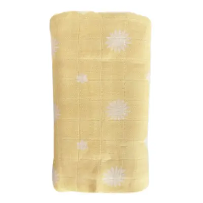 O.B. DESIGNS - Muszlin pelenka 120x120, Lemon / Daisy Print