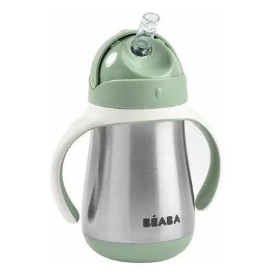 BEABA - hőszigetelt bögre rozsdamentes acél szívószállal 250ml Sage Green