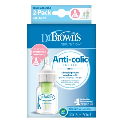 DR.BROWNS - Antikolikus cumisüveg Options + keskeny 2x60ml műanyag (SB2200)