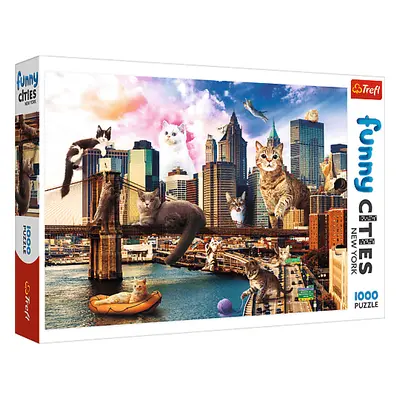 TREFL - Puzzle 1000 Crazy City - Macskák New Yorkban