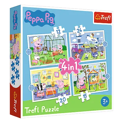 TREFL - Puzzle 4 az 1-ben - Ünnepek emlékei / Peppa Pig