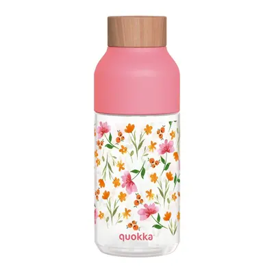 QUOKKA - Ice, műanyag palack, PINK FLOWERS, 570ml, 06997