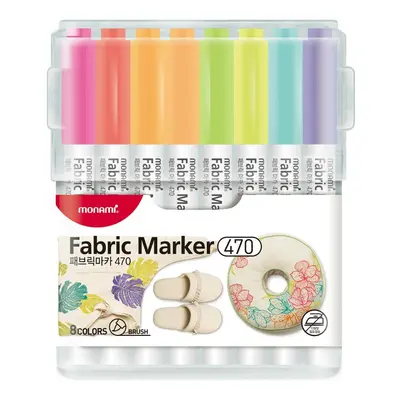 ASTRA - MONAMI Marker készlet textilhez FABRIC MARKER 470, pasztell 8db, 20500055260