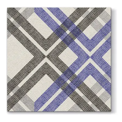 PAW - Törlőkendő AIRLAID L 40x40cm Stylish Check Dark Blue