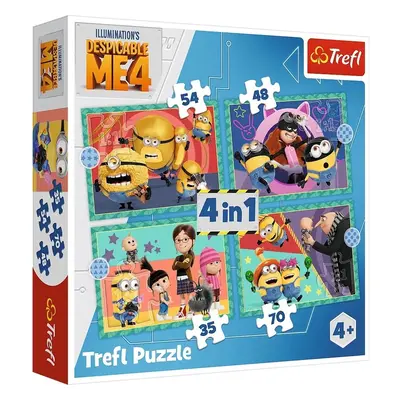 TREFL - Puzzle 4v1 - Őrült Minionok / Universal Despicable Me 4