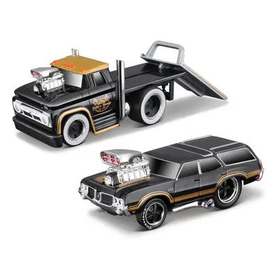 MAISTO - Muscle Transports, 1966 Chevrolet C60 platós, 1970 Oldsmobile Vista Cruiser, 1:64