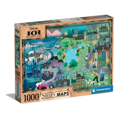 CLEMENTONI - Puzzle 1000 alkatrészek - Disney térkép 101 dalmát