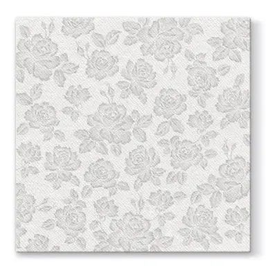 PAW - Törlőkendő AIRLAID L 40x40cm Subtle Roses Silver