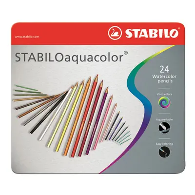 STABILO - Aquacolor zsírkréták, fém doboz 24 db