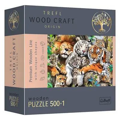 TREFL - Hit Wooden Puzzle 501 – Vadmacskák a dzsungelben