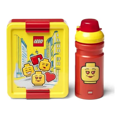 LEGO STORAGE - ICONIC Girl snack készlet (üveg és doboz) - sárga/piros