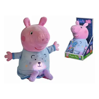 SIMBA - Peppa Pig 2in1 plüss alvajáró, játék + fény, kék, 25 cm